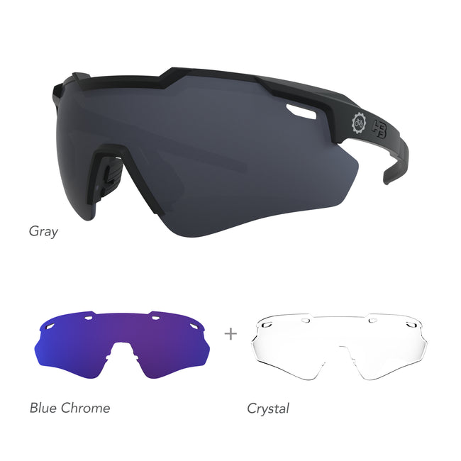 Óculos de Sol Shield Evo 2.0 PQP Kit 2.0 Gray/ Blue/ Cristal