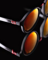 Óculos de Sol HB Brighton Matte Black D. Red/ Red Espelhado
