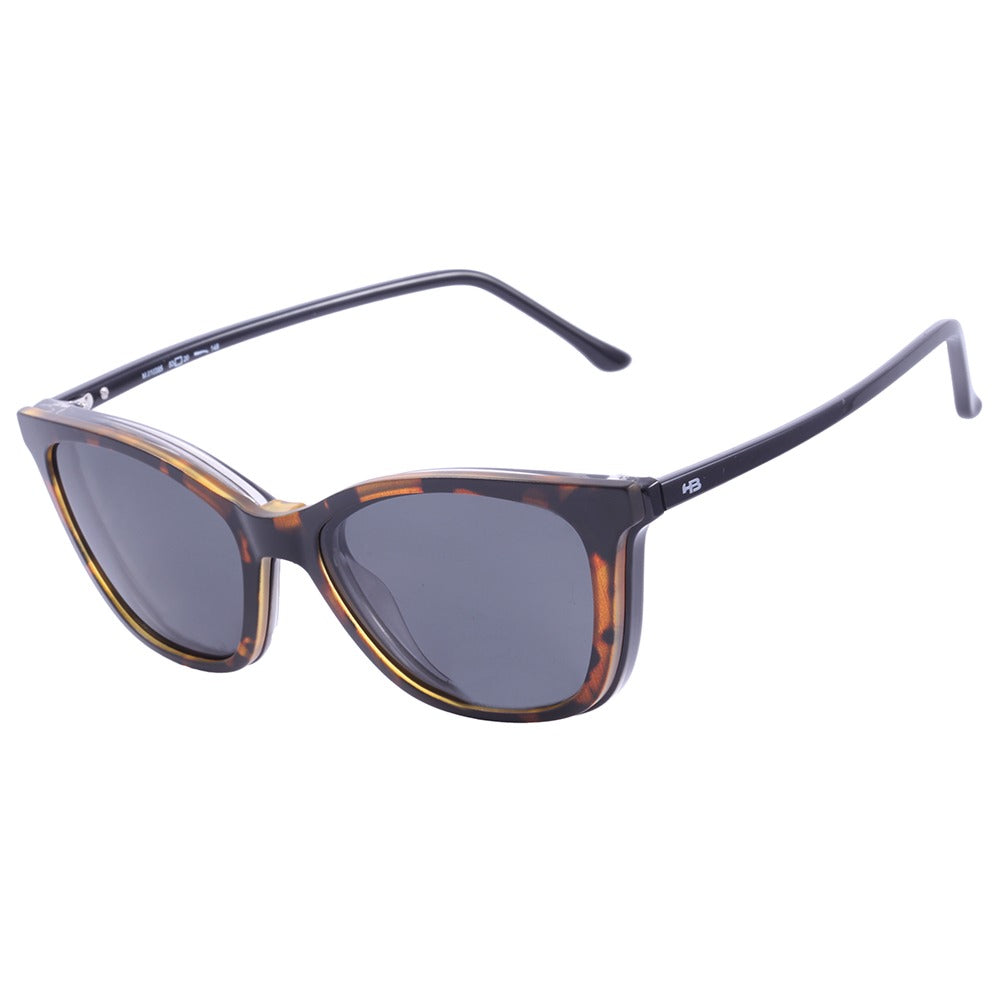 Óculos de Grau HB Switch 0385 Gloss Black/ Havana/ Polarized Gray - Lente 5,3 cm - Loja HB
