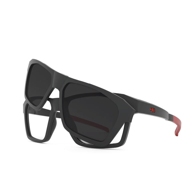 Óculos de Grau HB Switch 0401 M Black D. Red/ Gray Polarizado Lente 5,3 cm